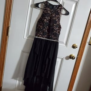 City Studio Black & Tan Sleeveless High-Low Dress